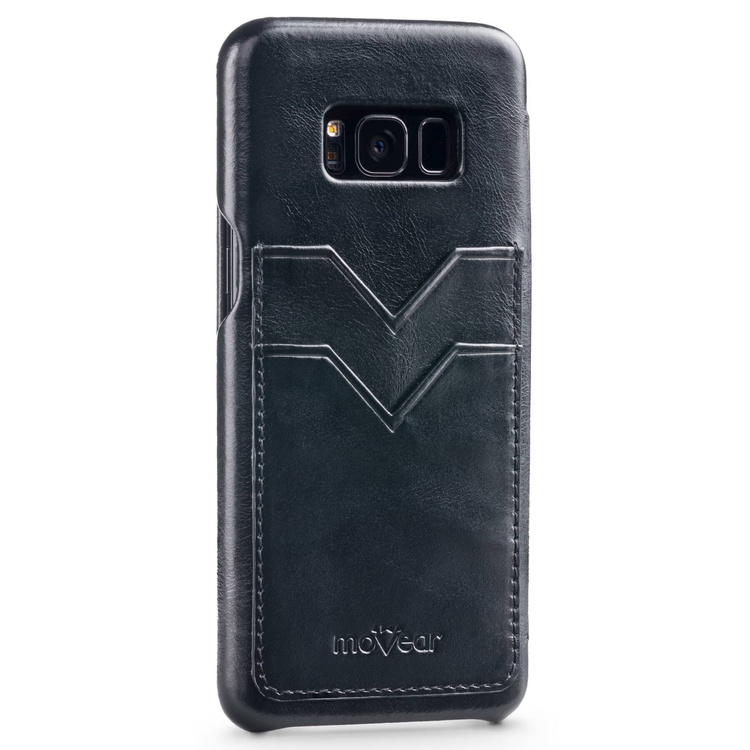 moVear flipSide S+ Skórzane Etui do Samsung Galaxy S8 | Skóra Vintage | Czarny