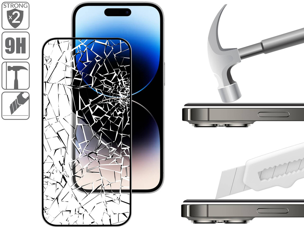 2 szt. | moVear GLASS mSHIELD 3D PRO-E do Apple iPhone 14 Pro Max (6.7") (kompatybilne z etui)