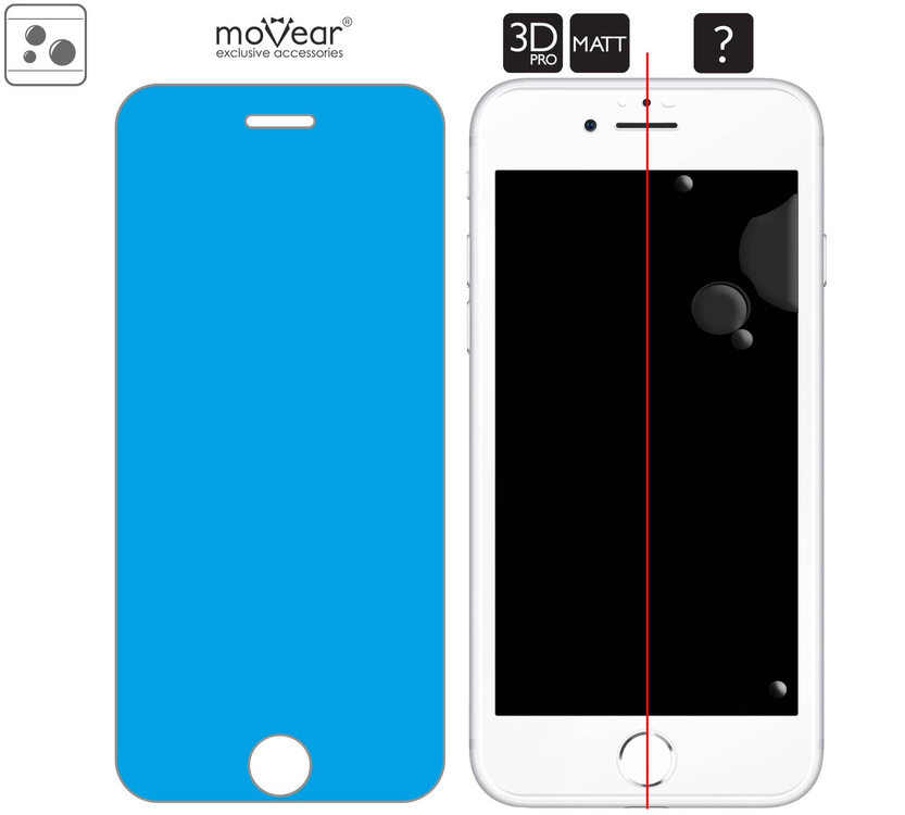 moVear GLASS mSHIELD 3D PRO MATT do Apple iPhone 8 Plus / 7 Plus (5.5") | (Antyrefleksyjne)