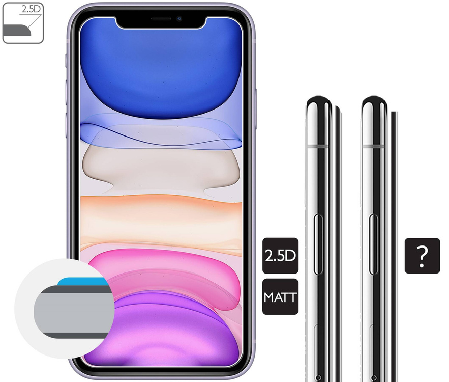 moVear GLASS mSHIELD 2.5D MATT do Apple iPhone 11 / Xr (6.1") (Antyrefleksyjne, kompatybilne z etui)