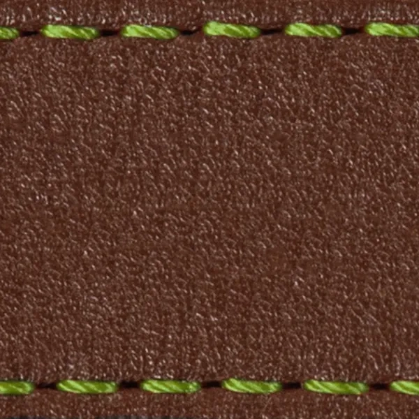 Podkładka W1 do paska 26mm | Ciemnobrązowy / Limonkowa nić