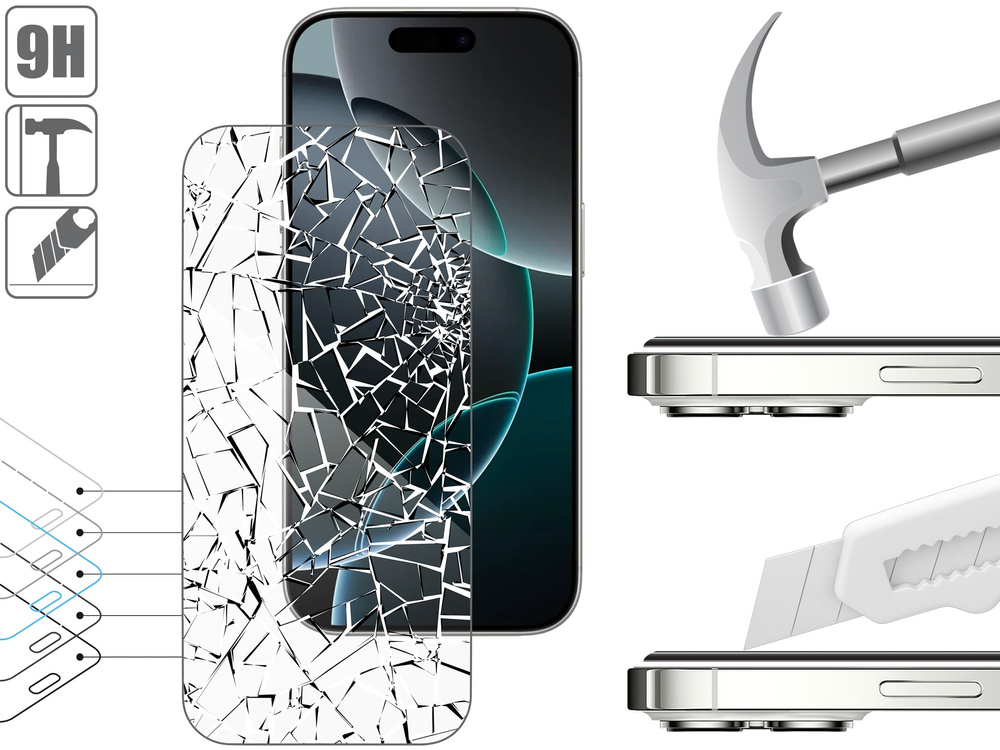 moVear mBOX GLASS mSHIELD 2.5D do Apple iPhone 17 Pro Max / 16 Pro Max (6.9") (łatwy montaż)