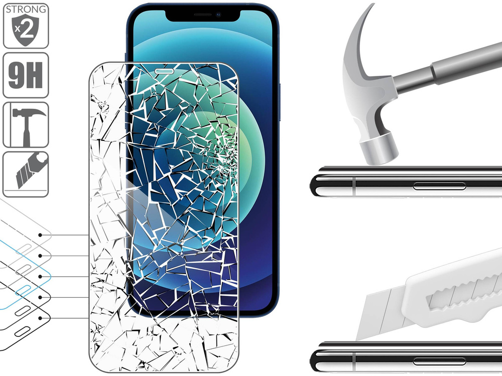 moVear GLASS mSHIELD 2.5D do Apple iPhone 12 Pro / 12 (6.1") (kompatybilne z etui)