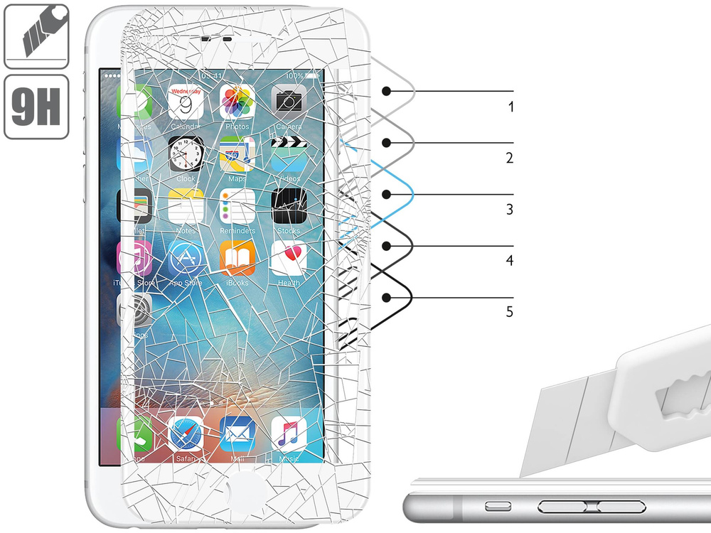 2 szt. | moVear GLASS mSHIELD 3D PRO do Apple iPhone 6 Plus / 6s Plus (5.5") (na cały ekran)