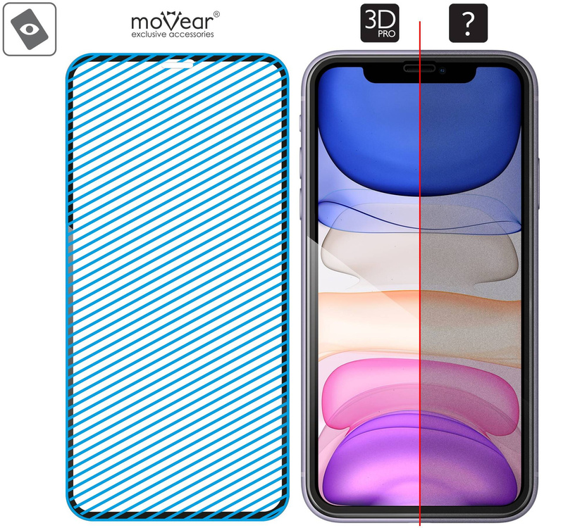 moVear GLASS mSHIELD 3D PRO do Apple iPhone 11 / Xr (6.1") (na cały ekran)