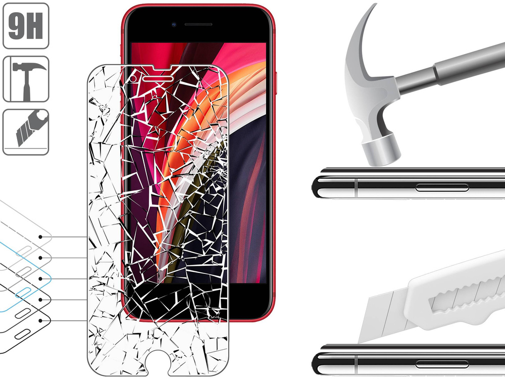 moVear GLASS mSHIELD 2.5D MATT do Apple iPhone SE (2022 / 2020) / 8 / 7 (4.7") (Antyrefleksyjne, kompatybilne z etui)