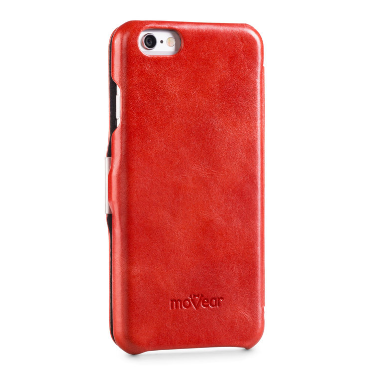 moVear flipSide C skórzane etui do Apple iPhone 6 / 6s (4.7") | Skóra naturalna vintage (Czerwona)