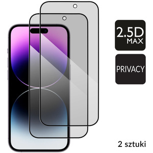 2 szt. | moVear GLASS mSHIELD 2.5D MAX privacy do Apple iPhone 14 Pro Max (6.7") (Prywatyzujące, kompatybilne z etui)
