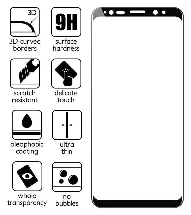 moVear GLASS mSHIELD 3D do Samsung Galaxy S9+ (Plus) (6.2") (na cały ekran)