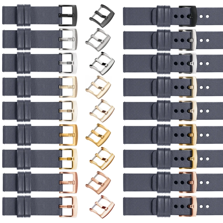 moVear Prestige S1 Skórzany pasek 22mm do Garmin Vivoactive 4, Venu 3/2 | Szary stalowy [rozmiary XS-XXL i klamra do wyboru]