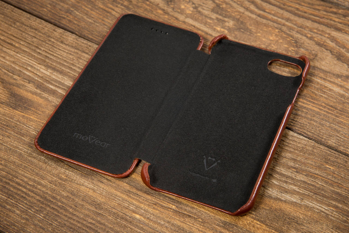 moVear flipSide S skórzane etui do Apple iPhone SE (2022 / 2020) / 8 / 7 (4.7") | Skóra naturalna vintage (Brązowa)