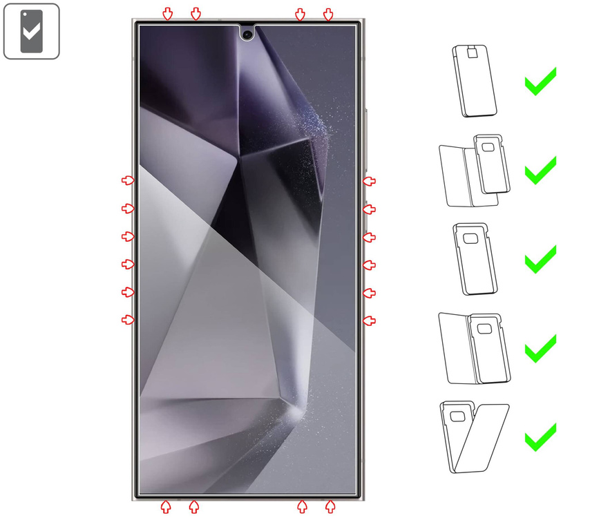 moVear mBOX GLASS mSHIELD 2.5D privacy do Samsung Galaxy S24 Ultra (6.8") (Anty spy, z Aplikatorem)
