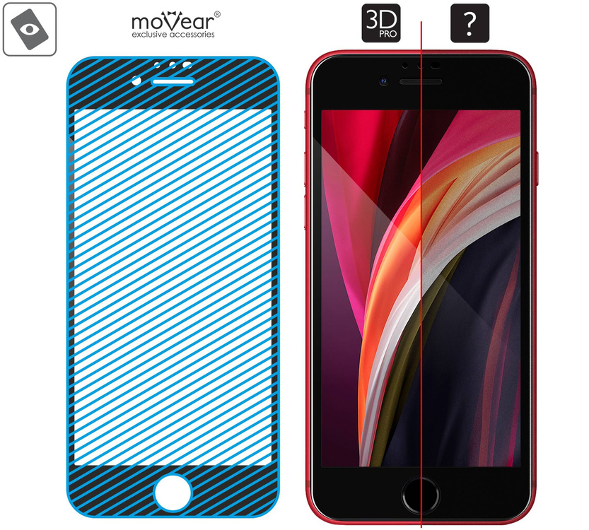 2 szt. | moVear GLASS mSHIELD 3D PRO do Apple iPhone SE (2022 / 2020) / 8 / 7 (4.7") (na cały ekran)