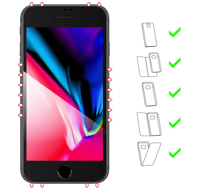 moVear GLASS mSHIELD 2.5D MAX do Apple iPhone 6 Plus / 6s Plus (5.5") (kompatybilne z etui)