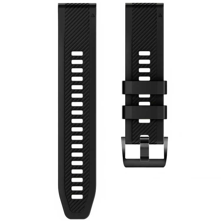 Pasek silikonowy SIL S1 do Garmin QuickFit 26mm (Fenix / Epix / Quatix / Tactix / Enduro - 51mm) Czarny - moVear
