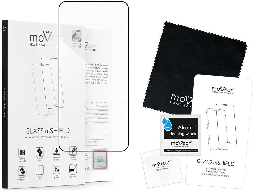 moVear GLASS mSHIELD 2.5D MAX do Samsung Galaxy S22+ (Plus) (6.6") (kompatybilne z etui)
