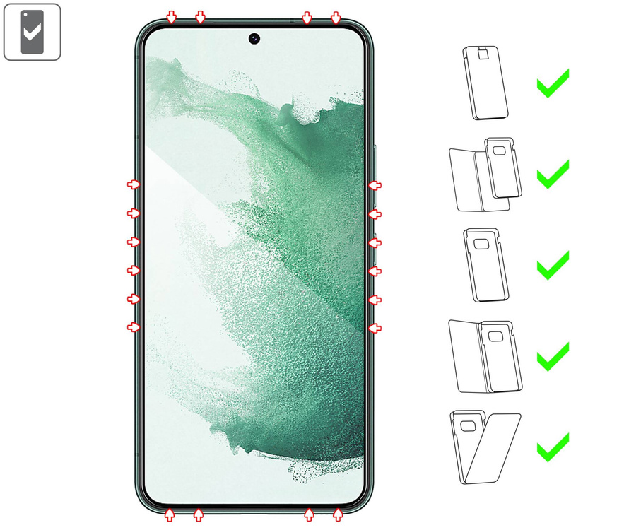 moVear GLASS mSHIELD 2.5D MAX do Samsung Galaxy S22+ (Plus) (6.6") (kompatybilne z etui)