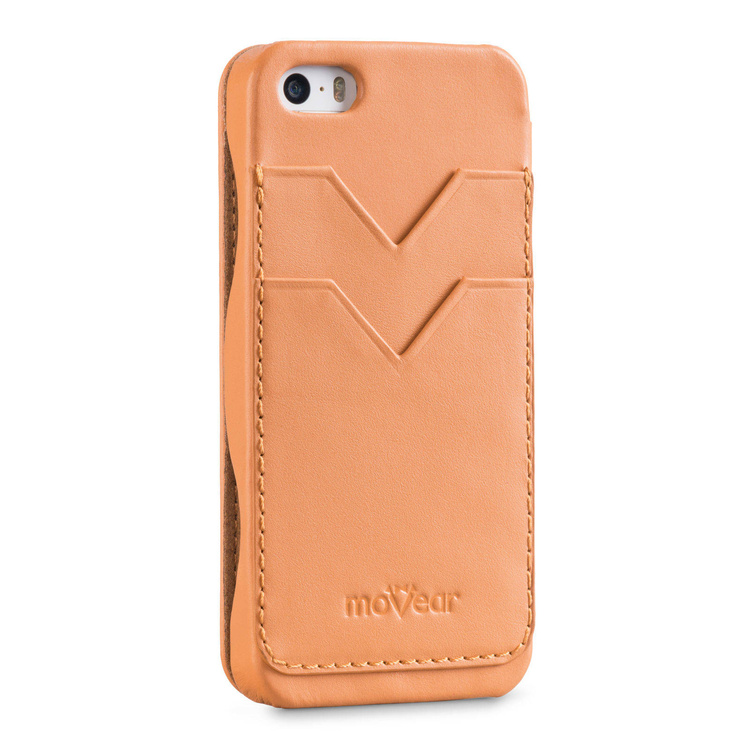 moVear flipSide C+ Skórzane Etui do Apple iPhone SE / 5s / 5 | Skóra Gładka | Cappuccino