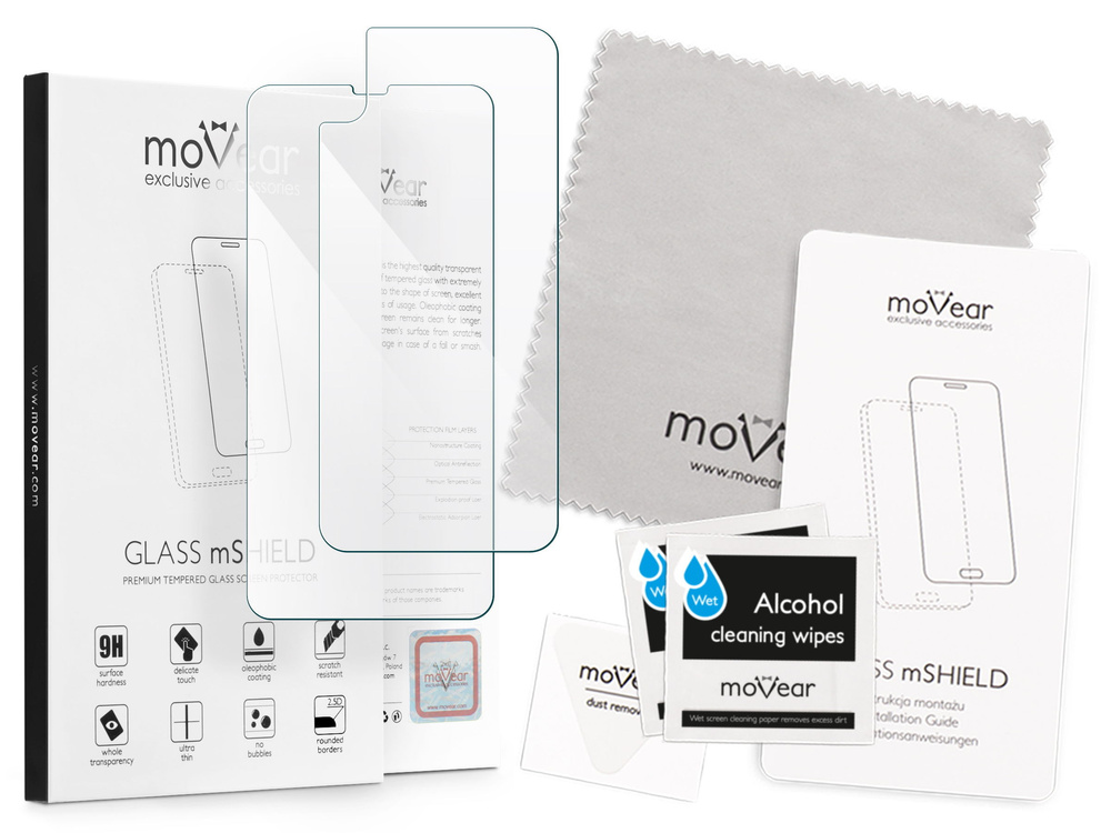 moVear GLASS mSHIELD 2.5D na Apple iPhone Xs MAX | Szkło Hartowane (Przód + Tył)