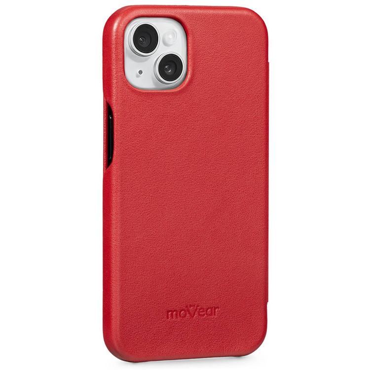 moVear flipSide S skórzane etui do Apple iPhone 13 (6.1") | Skóra naturalna gładka (Czerwona)