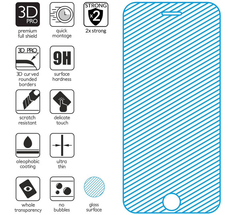 moVear GLASS mSHIELD 3D PRO do Apple iPhone 8 / 7 (4.7") (na cały ekran)