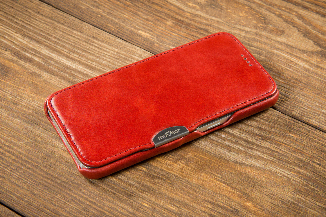 moVear flipSide C Skórzane Etui do Samsung Galaxy S6 | Skóra Vintage | Czerwony