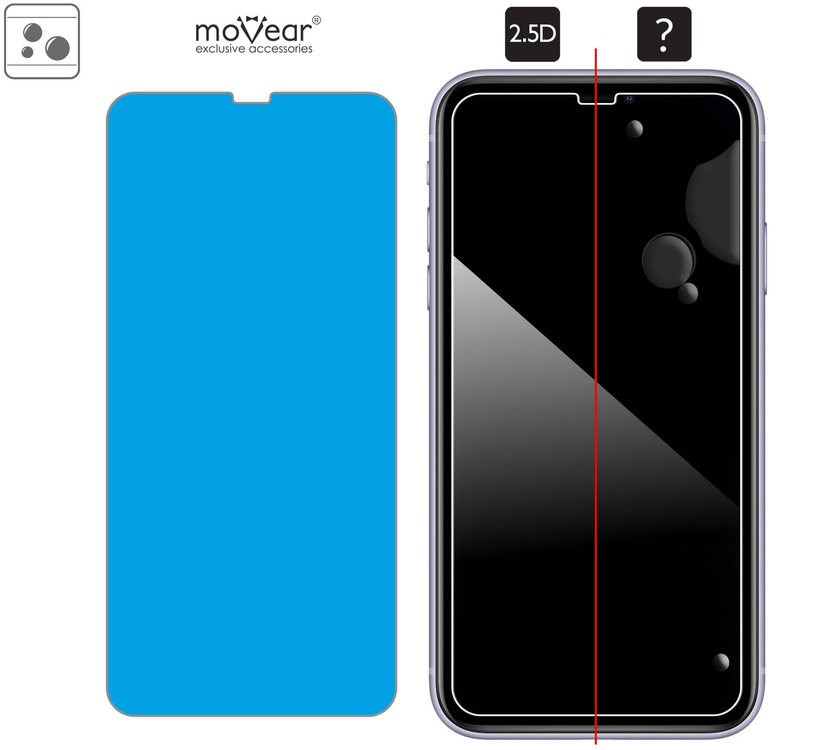 2 szt. | moVear GLASS mSHIELD 2.5D do Apple iPhone 11 / Xr (6.1") (kompatybilne z etui)