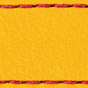 Pasek C1 22mm | Żółty / Czerwona nić | Części skórzane bez klamry