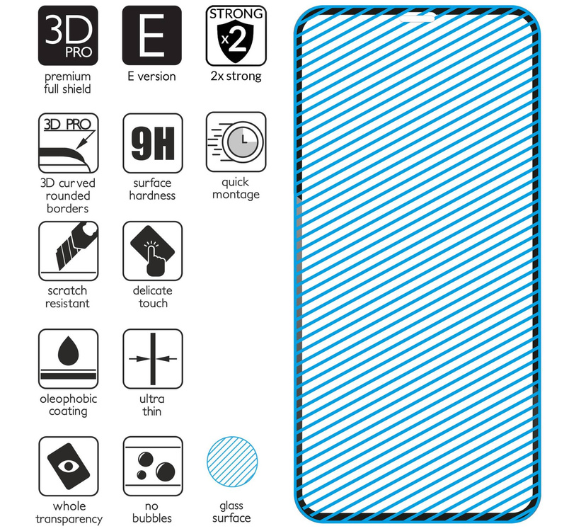 moVear GLASS mSHIELD 3D PRO-E do Apple iPhone 11 Pro Max / Xs MAX (6.5") (kompatybilne z etui)