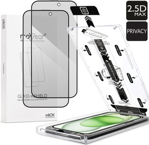 2 szt. | moVear mBOX GLASS mSHIELD 2.5D MAX privacy do Apple iPhone 16 Plus / 15 Plus (6.7") (Anty spy, z Aplikatorem)