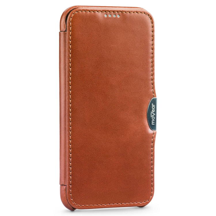 moVear flipSide C skórzane etui do Apple iPhone Xs MAX (6.5") | Skóra naturalna vintage (Brązowa)