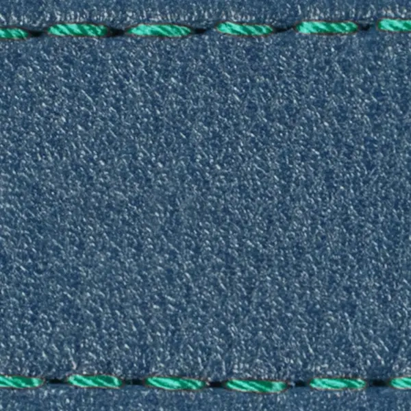 Pasek C1 19mm | Niebieski Jeans / Turkusowa nić | Części skórzane bez klamry