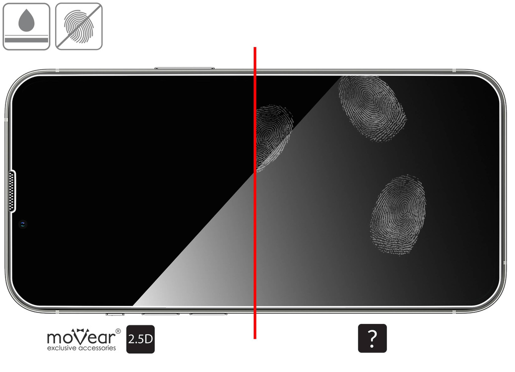 2 szt. | moVear mBOX GLASS mSHIELD 2.5D do Apple iPhone 16e / 14 / 13 / 13 Pro (6.1") (łatwy montaż)