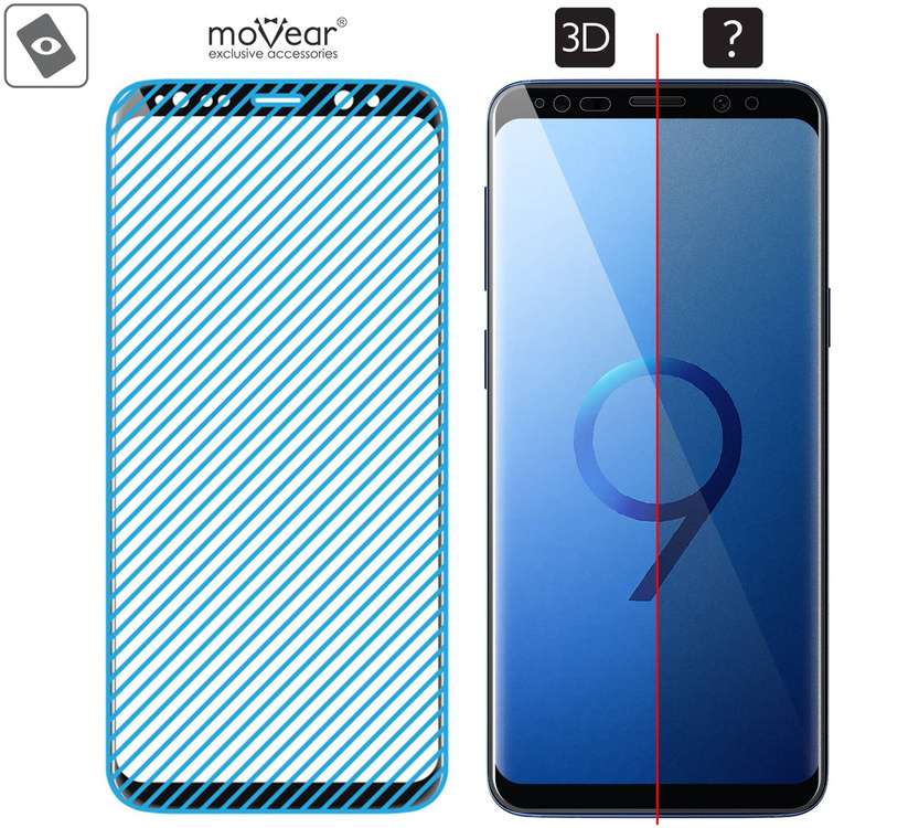 2 szt. | moVear GLASS mSHIELD 3D do Samsung Galaxy S9+ (Plus) (6.2") (na cały ekran)