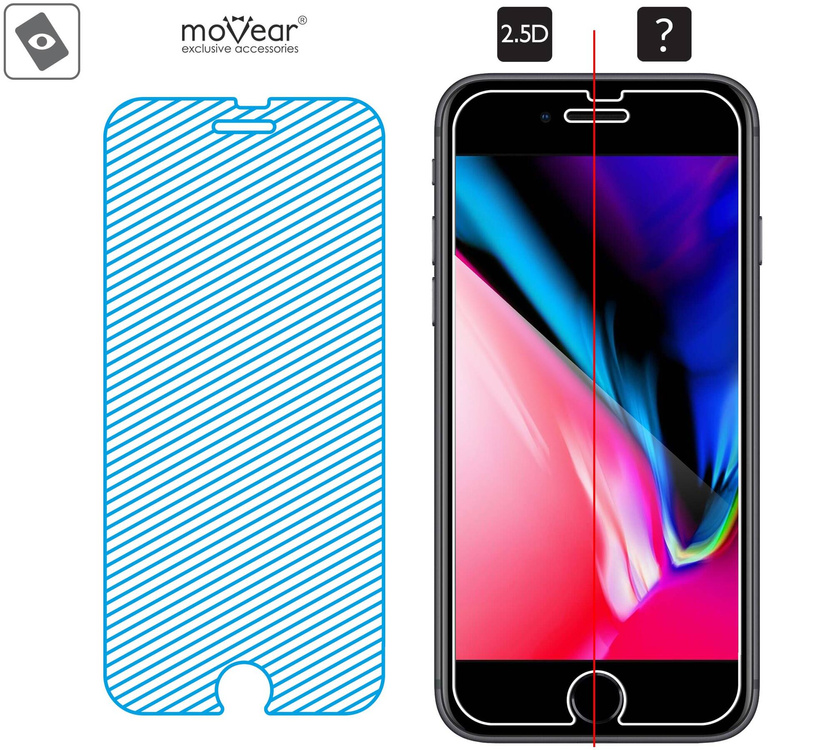 moVear GLASS mSHIELD 2.5D do Apple iPhone 6 Plus / 6s Plus (5.5") (kompatybilne z etui)