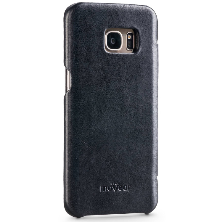 moVear flipSide S skórzane etui do Samsung Galaxy S7 edge (5.5") | Skóra naturalna vintage (Czarna)