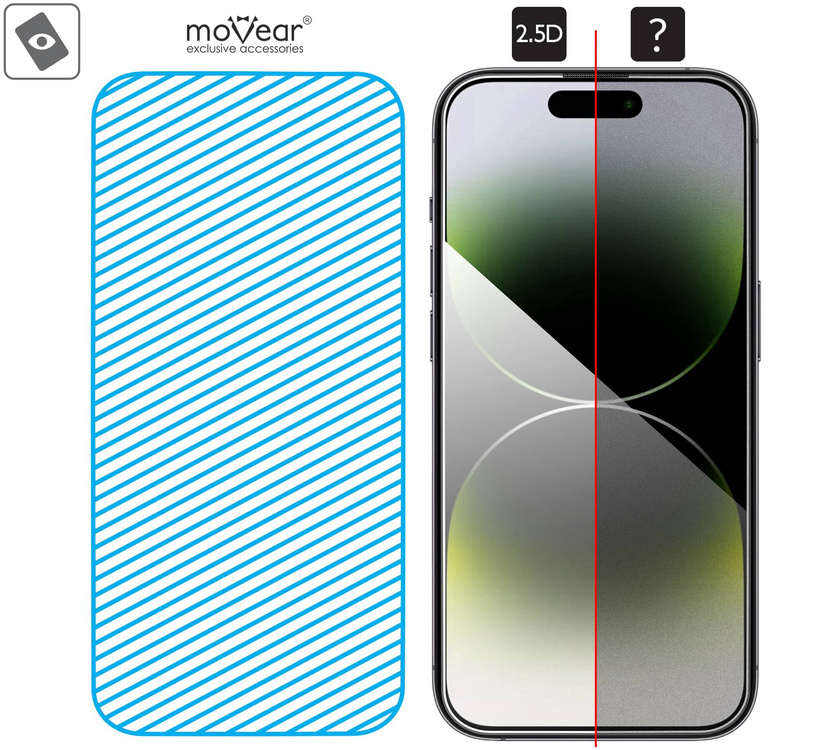 2 szt. | moVear mBOX GLASS mSHIELD 2.5D do Apple iPhone 14 Pro Max (6.7") (łatwy montaż)