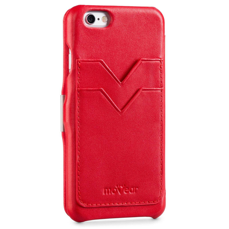 moVear flipSide C+ Skórzane Etui do Apple iPhone 6 / 6s | Skóra Gładka | Czerwony