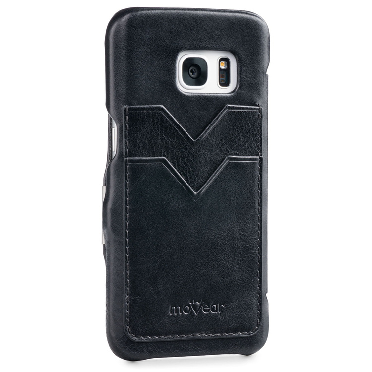 moVear flipSide C+ Skórzane Etui do Samsung Galaxy S6 | Skóra Vintage | Czarny
