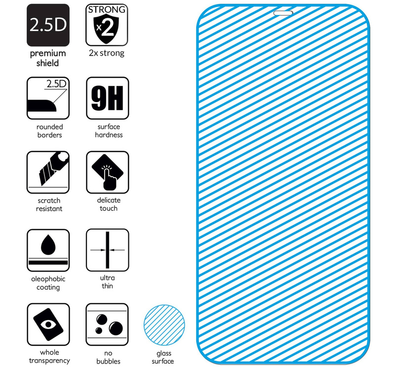 moVear GLASS mSHIELD 2.5D do Apple iPhone 12 Mini (5.4") (kompatybilne z etui)