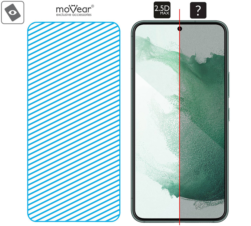 moVear GLASS mSHIELD 2.5D MAX do Samsung Galaxy S22+ (Plus) (6.6") (kompatybilne z etui)