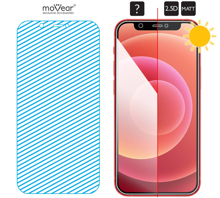2 szt. | moVear GLASS mSHIELD 2.5D MATT do Apple iPhone 12 Mini (5.4") (Antyrefleksyjne, kompatybilne z etui)