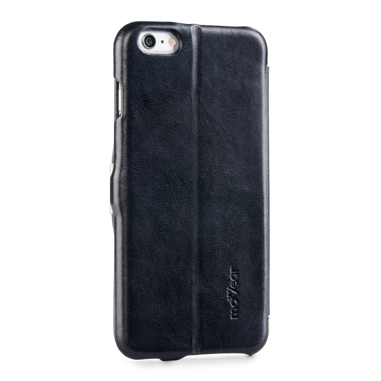 moVear flipSide C skórzane etui do Apple iPhone 6 Plus / 6s Plus (5.5") | Skóra naturalna vintage (Czarna)