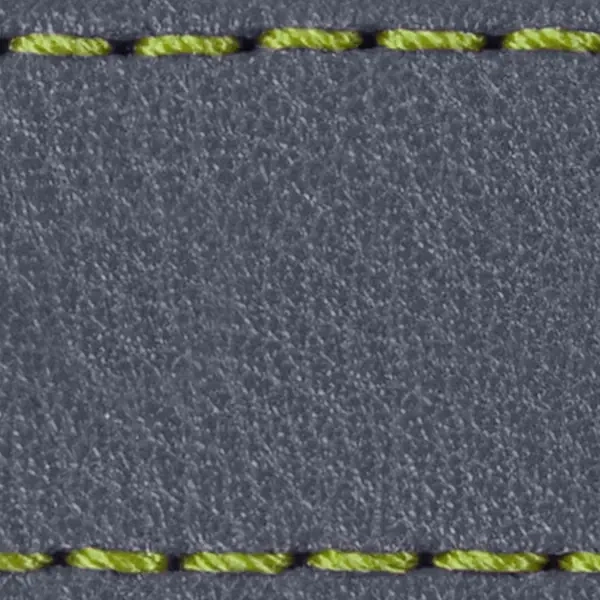 Pasek C1 23mm | Szary stalowy / Limonkowa nić | Części skórzane bez klamry