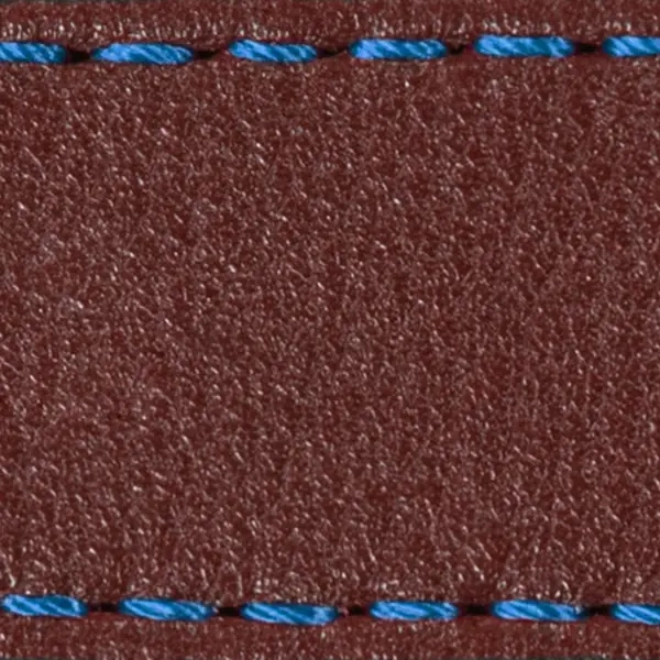 Pasek C1 19mm | Kasztanowy / Niebieska nić | Części skórzane bez klamry