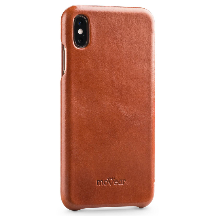 moVear flipSide S skórzane etui do Apple iPhone Xs MAX (6.5") | Skóra naturalna vintage (Brązowa)