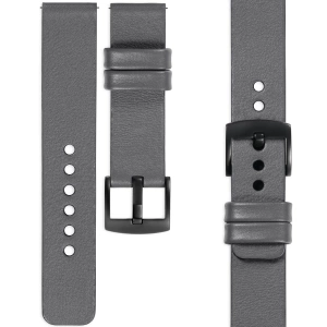moVear Prestige S1 Skórzany pasek 22mm do Garmin Vivoactive 4, Venu 3/2 | Szary [rozmiary XS-XXL i klamra do wyboru]