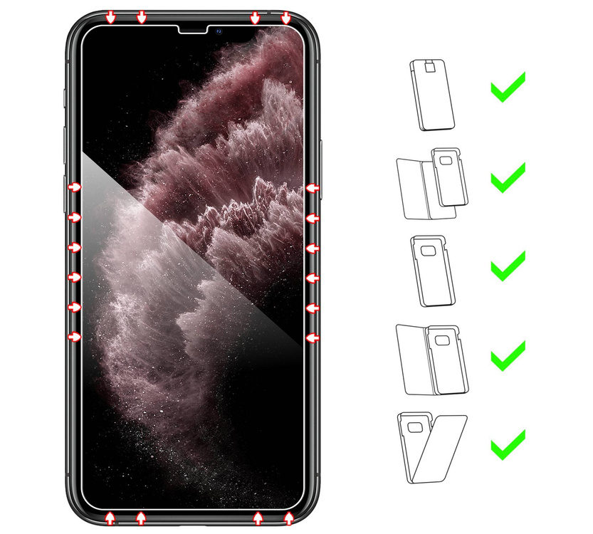 2 szt. | moVear GLASS mSHIELD 2.5D do Apple iPhone 11 Pro Max / Xs MAX (6.5") (kompatybilne z etui)
