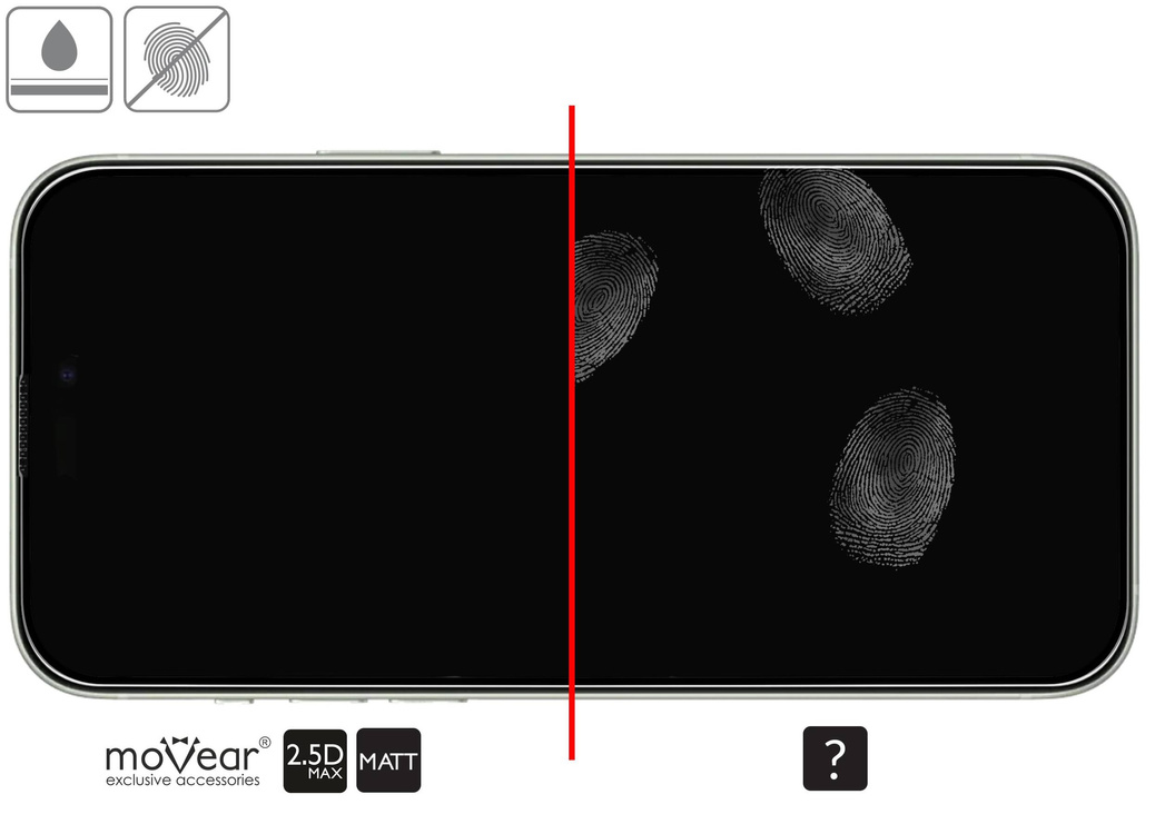 2 szt. | moVear mBOX GLASS mSHIELD 2.5D MAX MATT do Apple iPhone 16 Plus / 15 Plus (6.7") (Antyrefleksyjne, kompatybilne z etui, z Aplikatorem)
