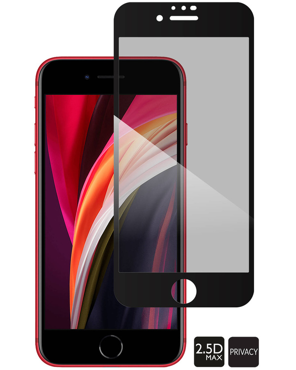 moVear GLASS mSHIELD 2.5D MAX privacy do Apple iPhone SE (2022 / 2020) / 8 / 7 (4.7") (Prywatyzujące, kompatybilne z etui)